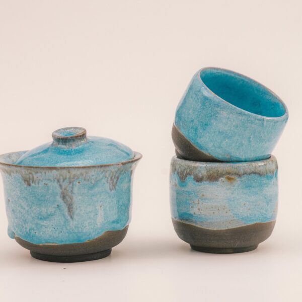 Ceramiczny Zestaw do Parzenia Herbaty Niebieski