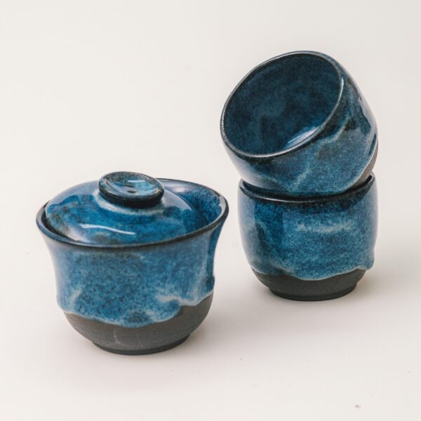 Ceramiczny Zestaw do Parzenia Herbaty Granatowy