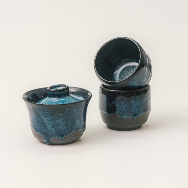 Ceramiczny Zestaw do Parzenia Herbaty Granatowy