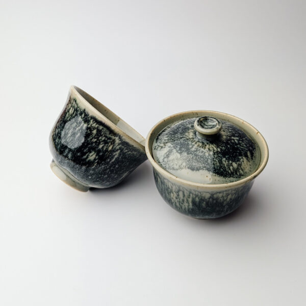 Wulkaniczny Gaiwan Ceramiczny z Czarką do Rytuału Herbacianego